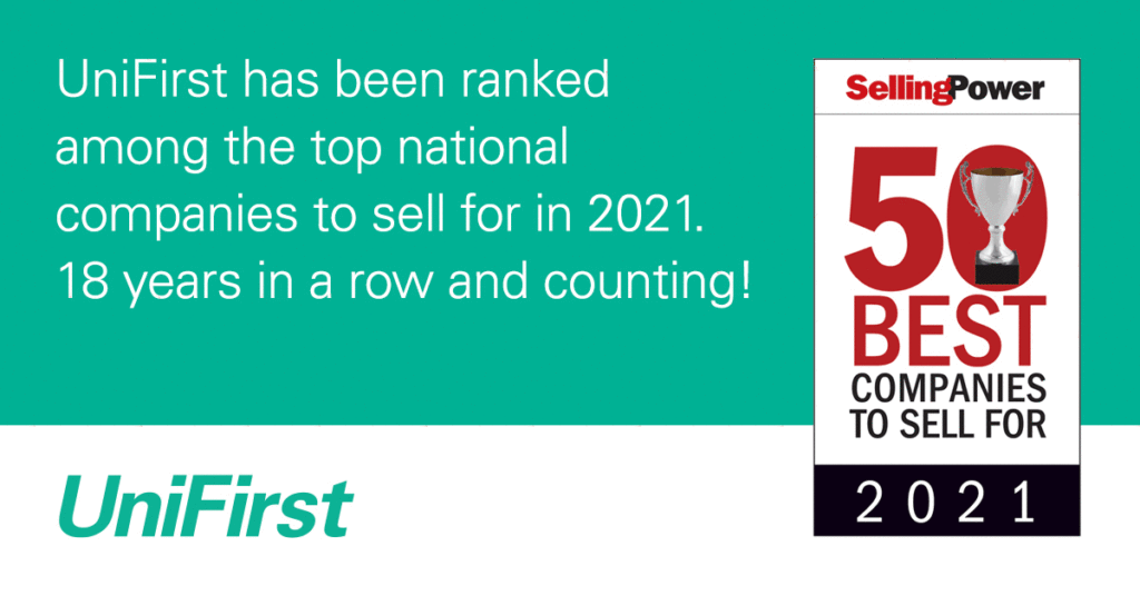UniFirst Earns Spot on Selling Power’s “50 Best Companies to Sell For” List