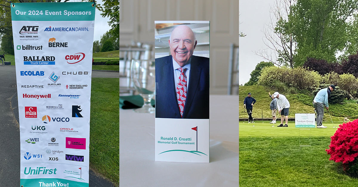 Sponsors of the Ronald D. Croatti Memorial Golf Tournament. The late Ronald Croatti, former UniFirst Chairman, President, and CEO. Golfers at the tournament.