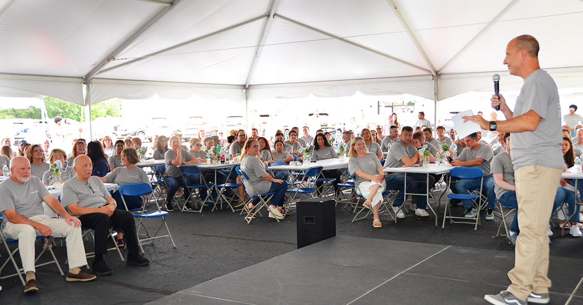 UniFirst President and CEO Steven Sintros speaks to our employee Team Partners about our commitment to customer service excellence.