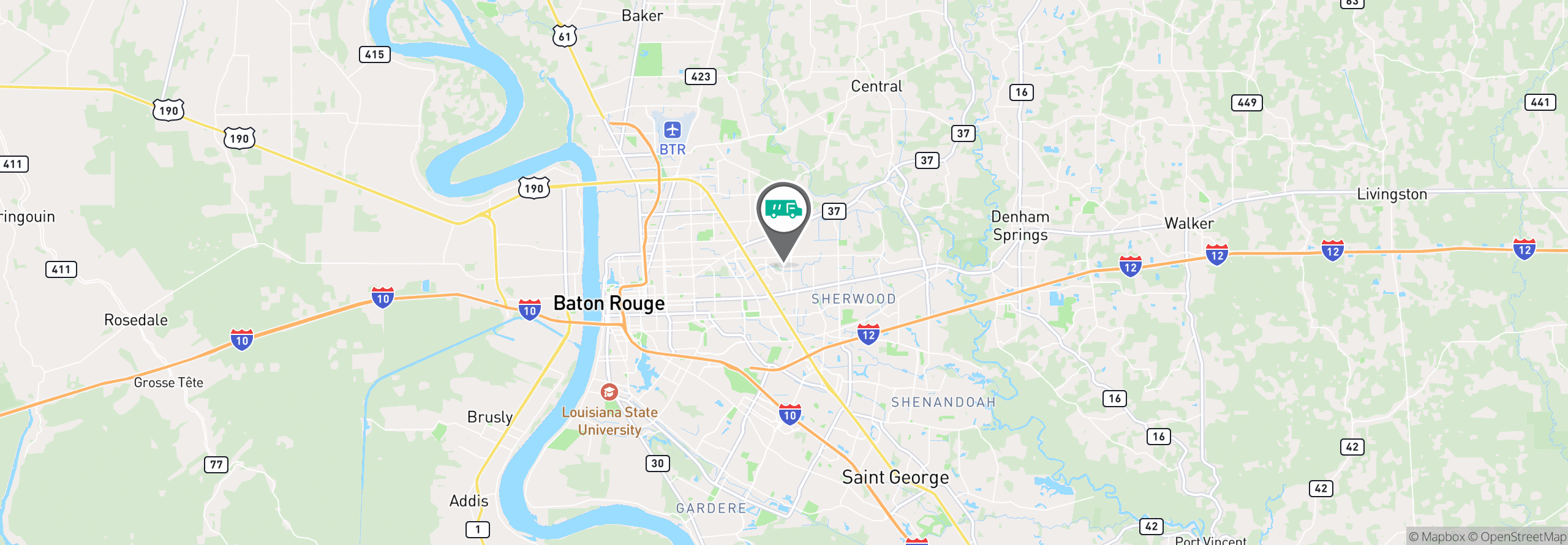 Map Image For baton rouge la facility services