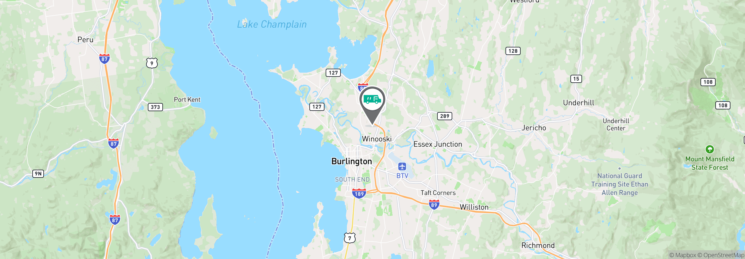Map Image For burlington vt facility services
