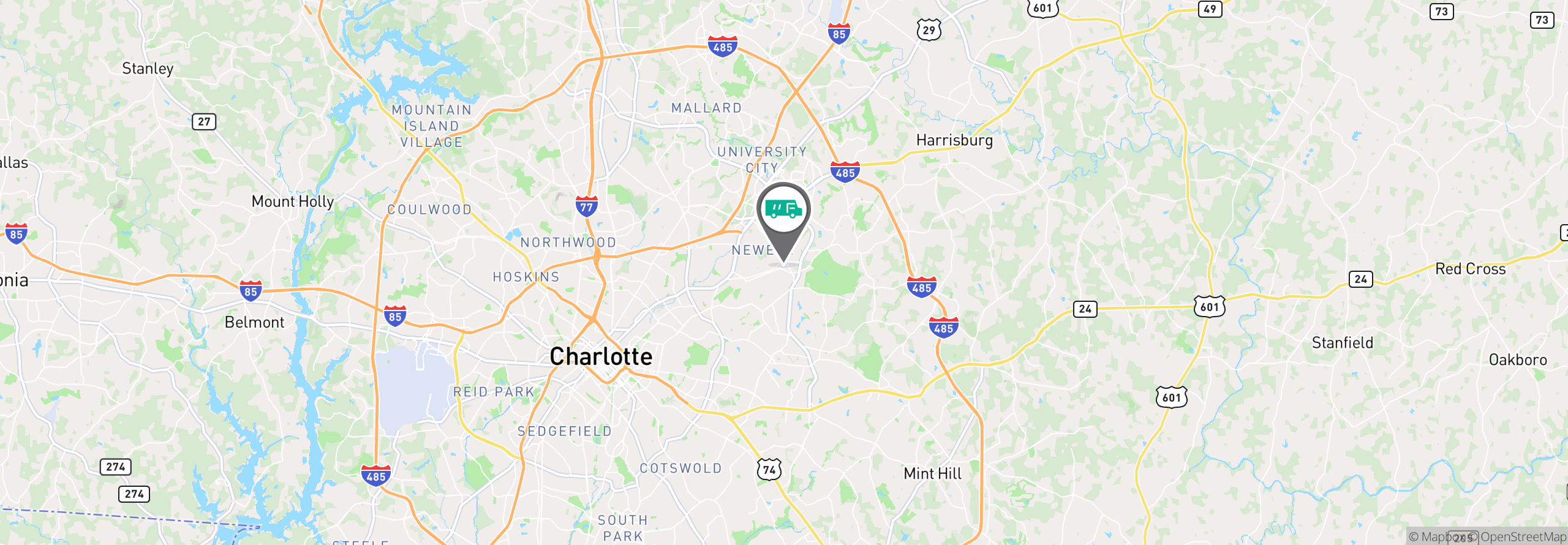 Map Image For charlotte nc facility services