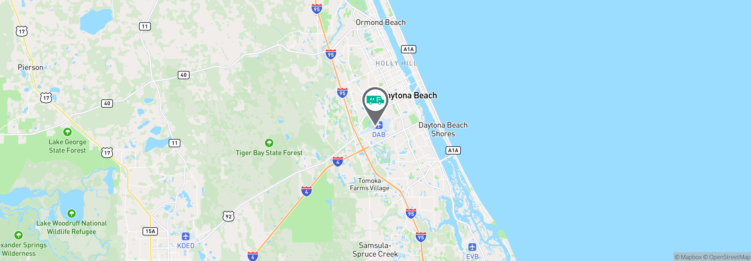 Map Image For daytona beach fl facility services
