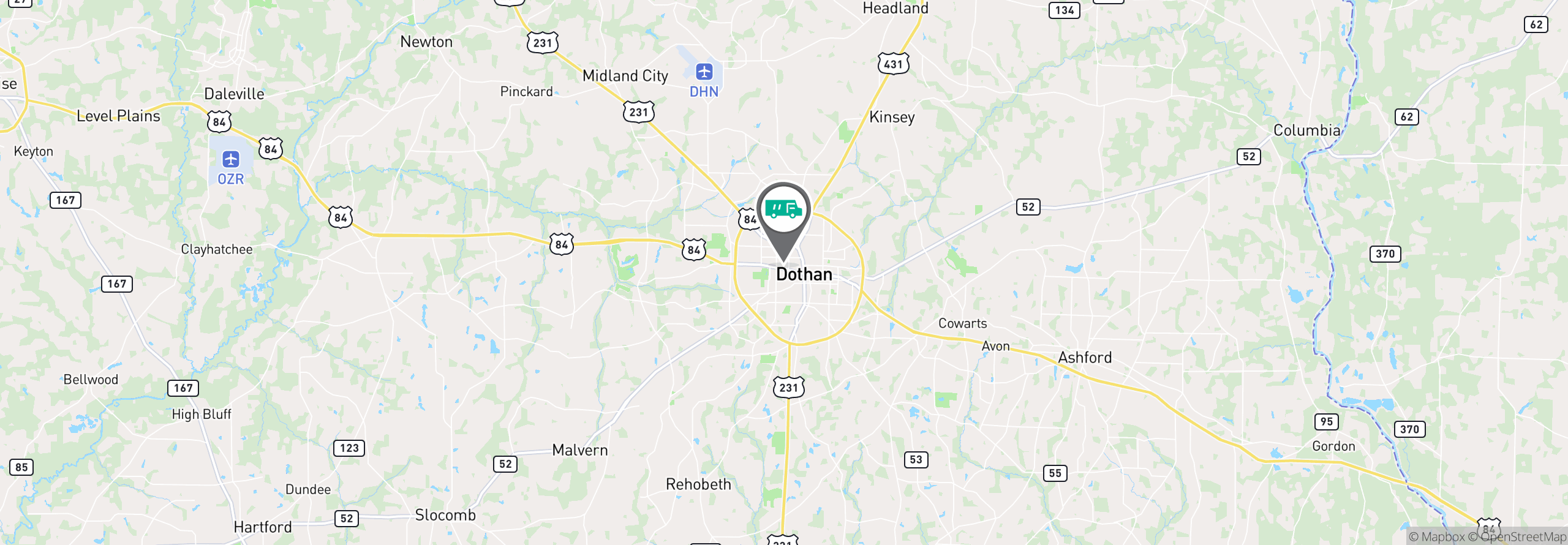 Map Image For dothan al facility services
