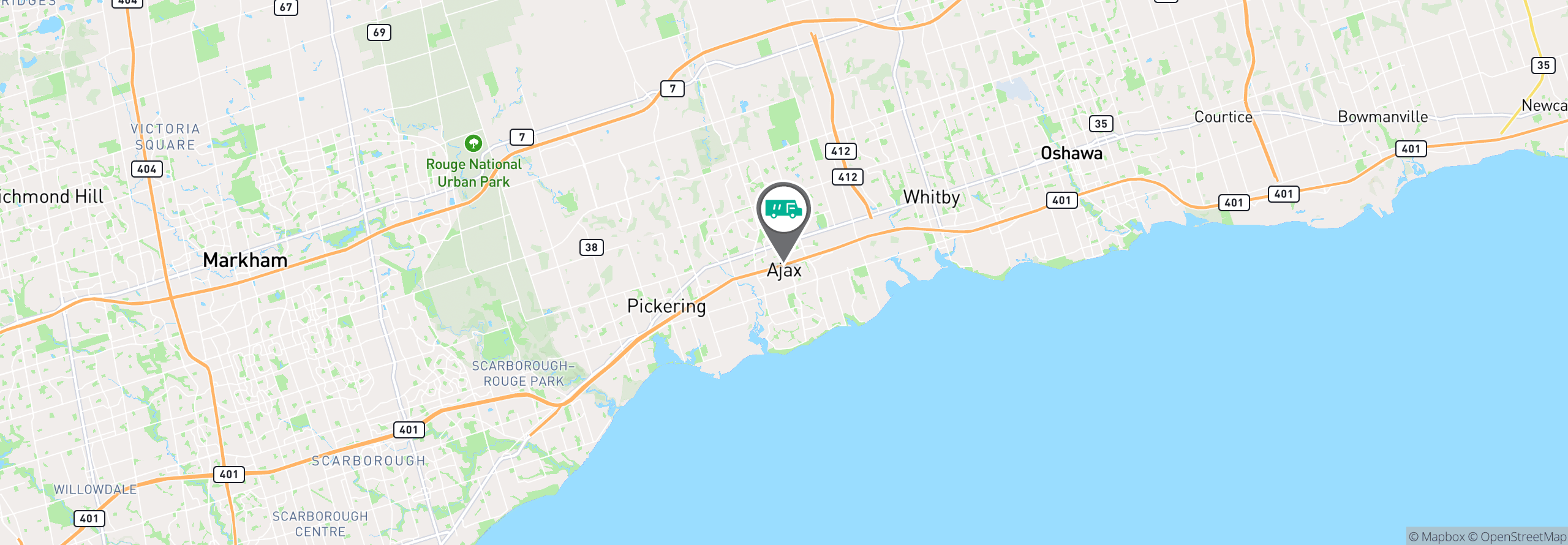 Map Image For east toronto on uniforms