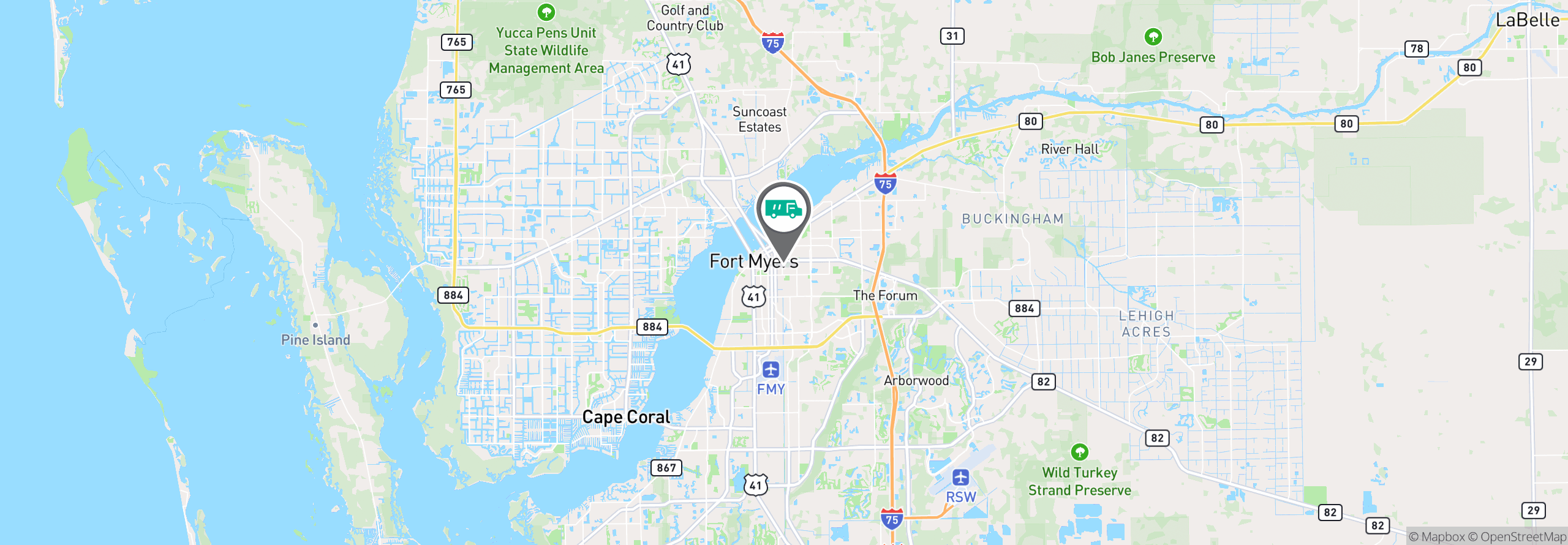Map Image For fort myers fl uniforms