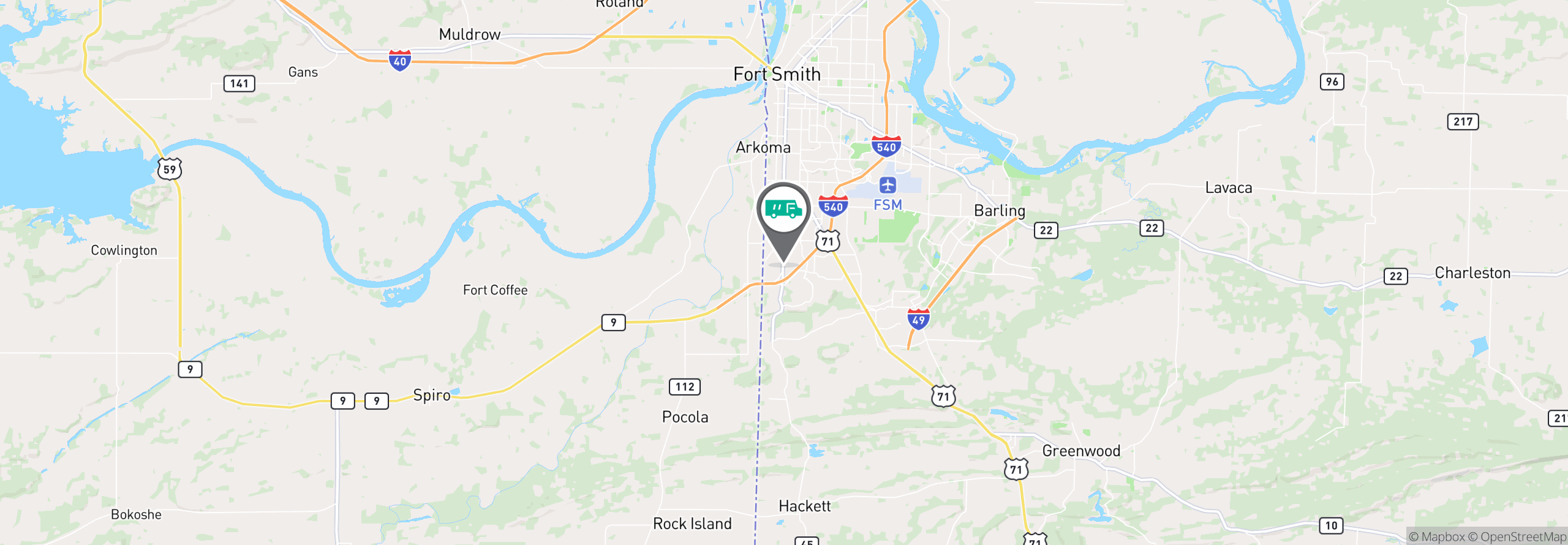 Map Image For fort smith ar facility services