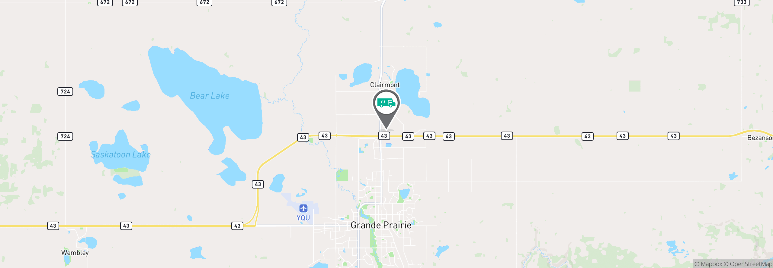 Map Image For grande prairie ab facility services
