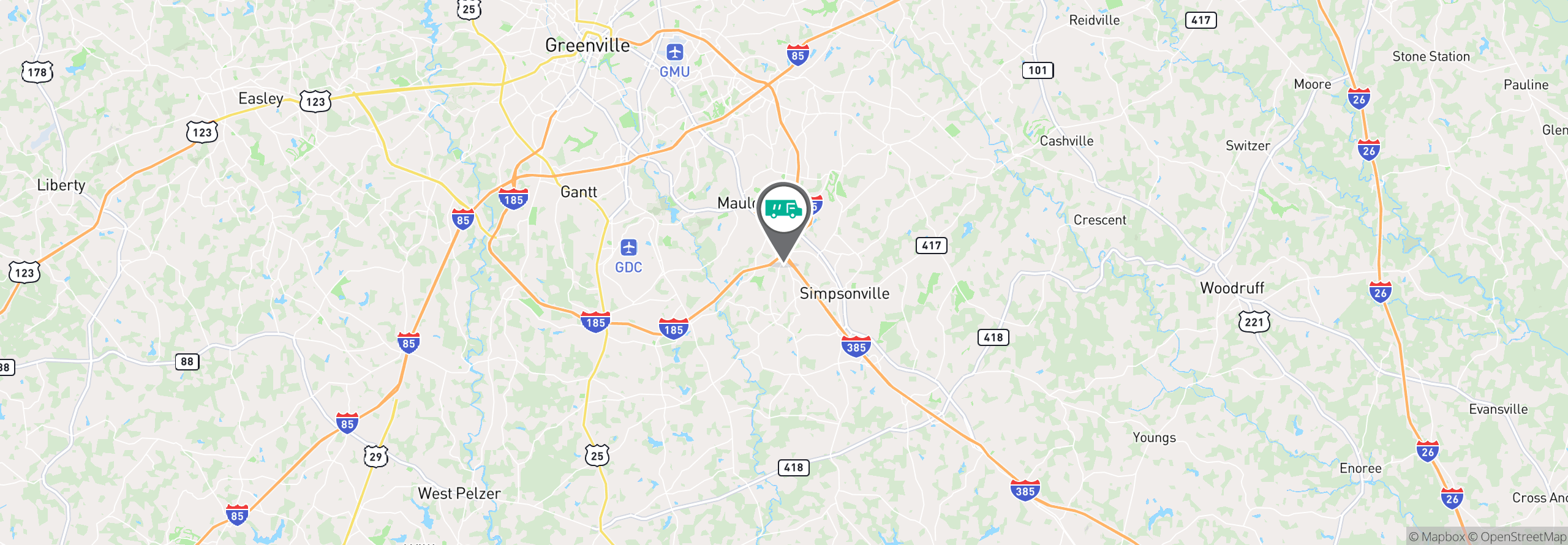 Map Image For greenville sc uniforms