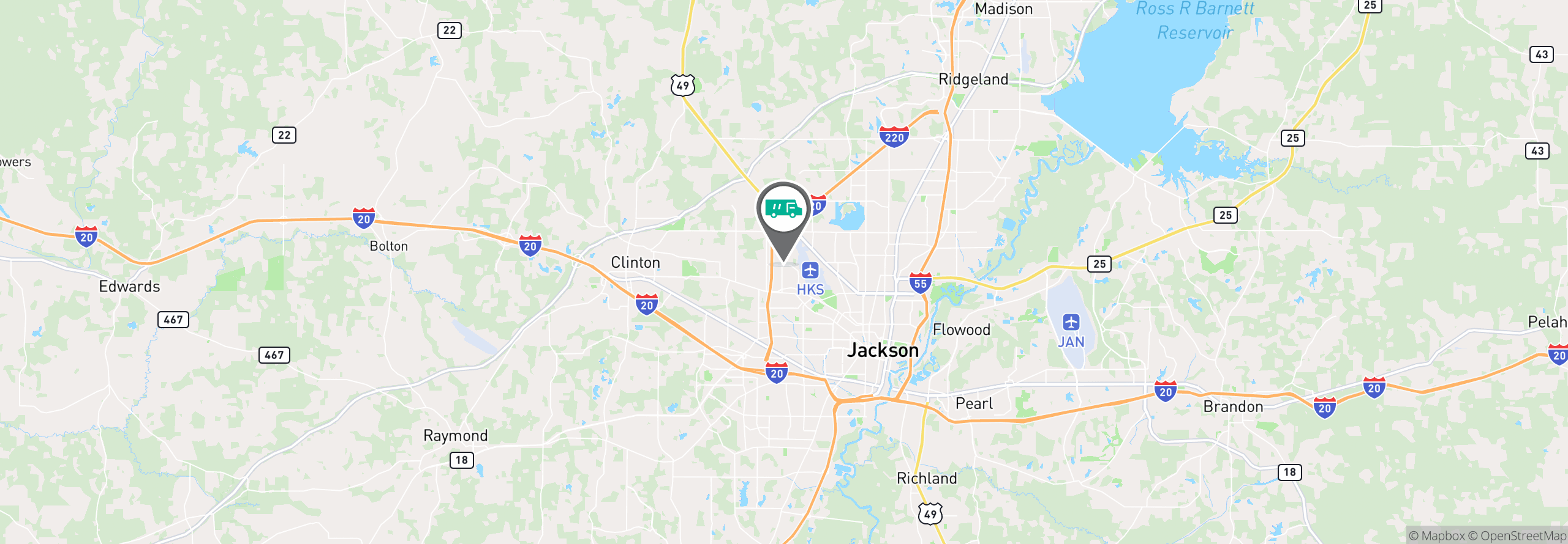 Map Image For jackson ms facility services