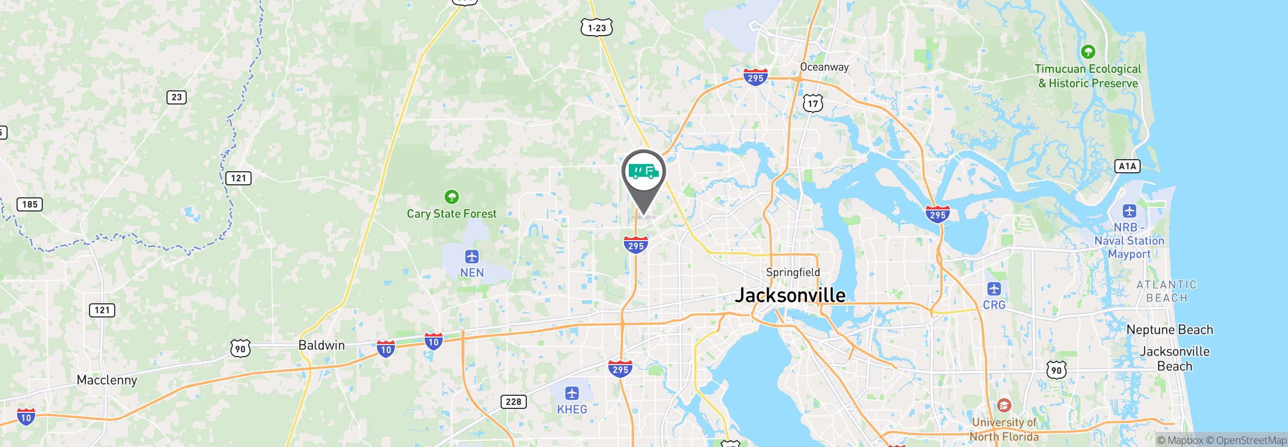 Map Image For jacksonville fl facility services