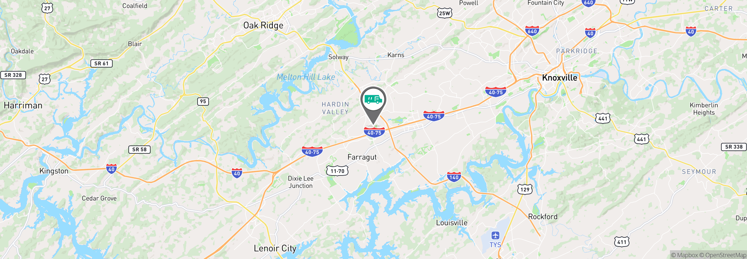 Map Image For knoxville tn facility services