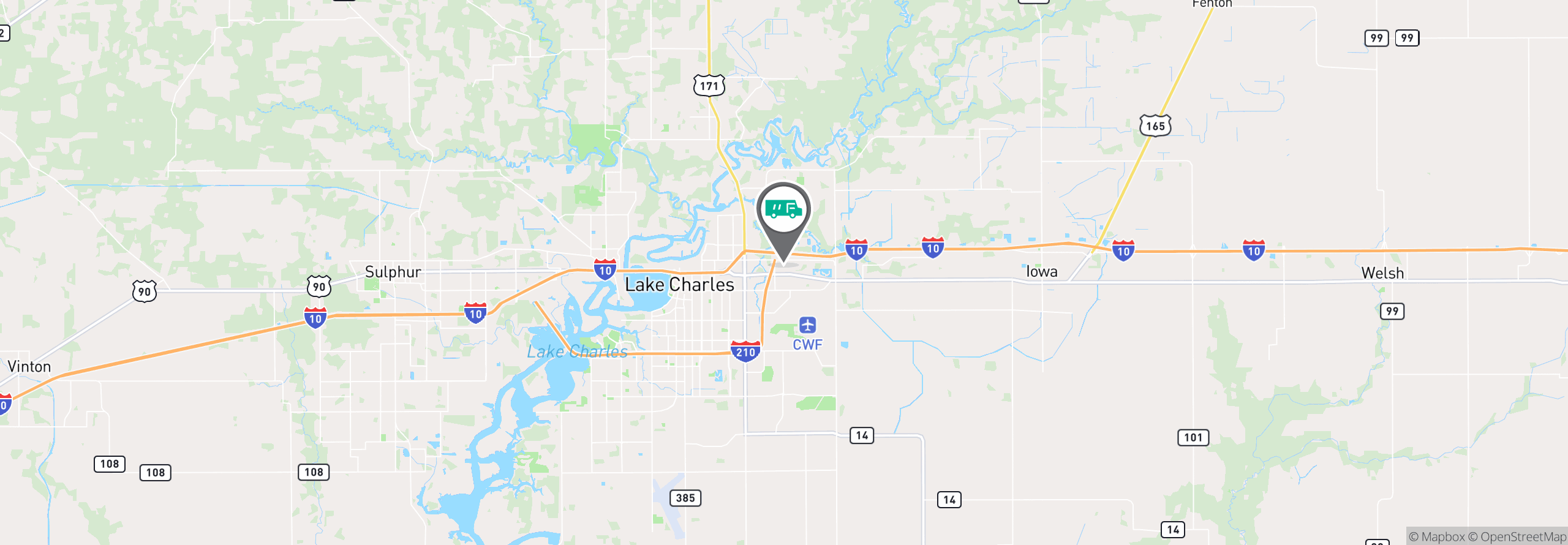 Map Image For lake charles la facility services