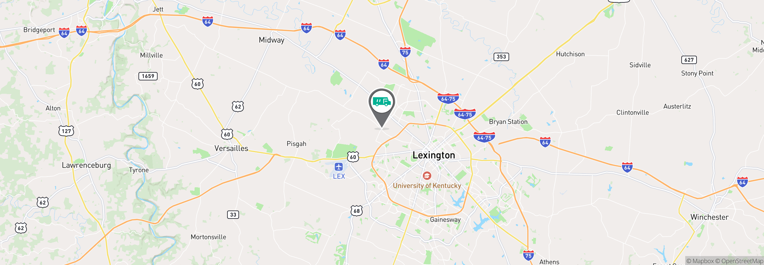 Map Image For lexington ky uniforms