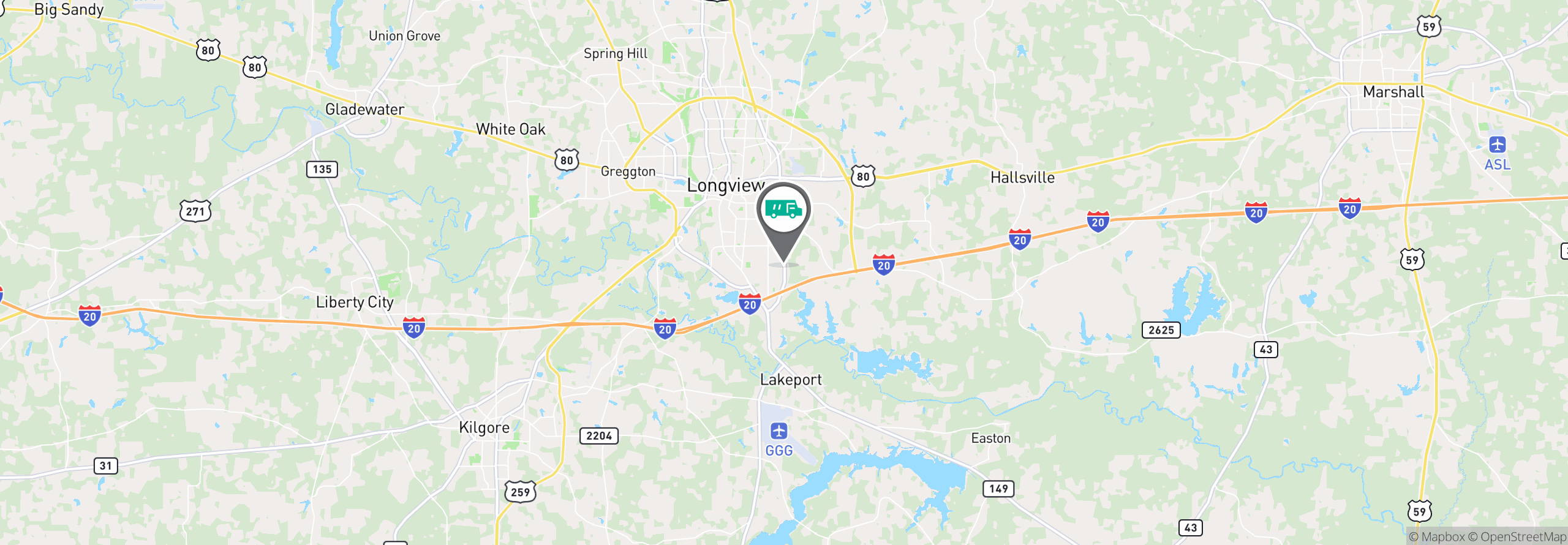 Map Image For longview tx uniforms