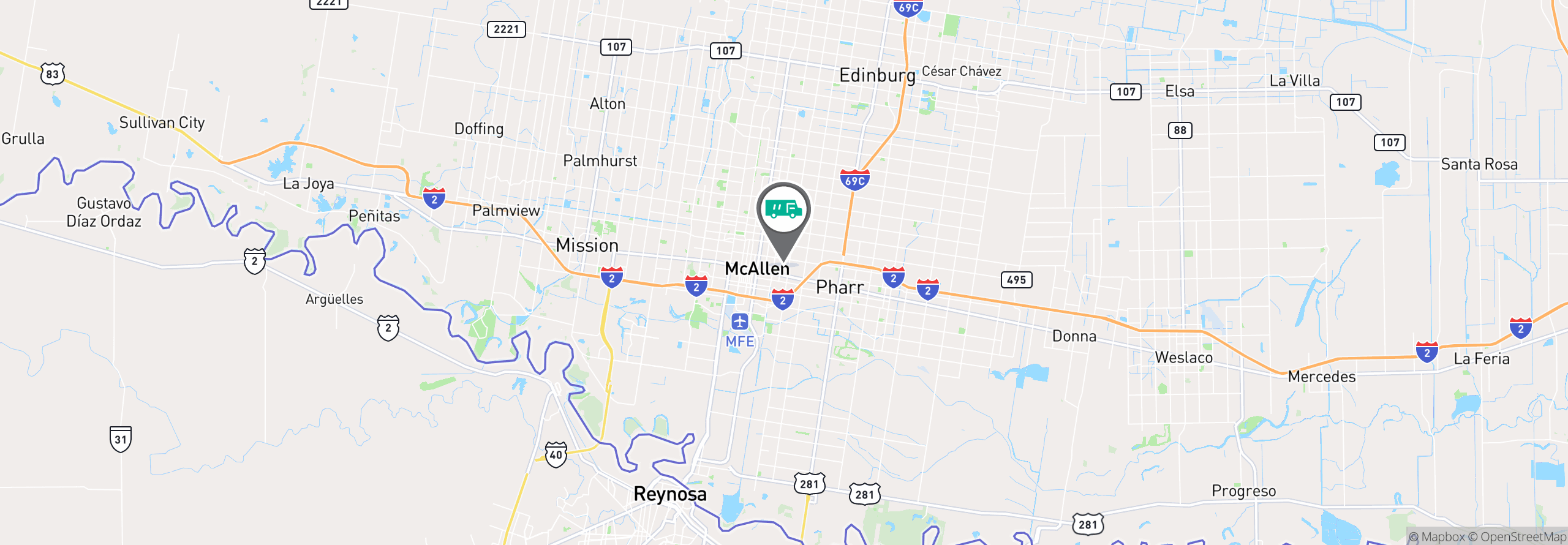 Map Image For mcallen tx facility services