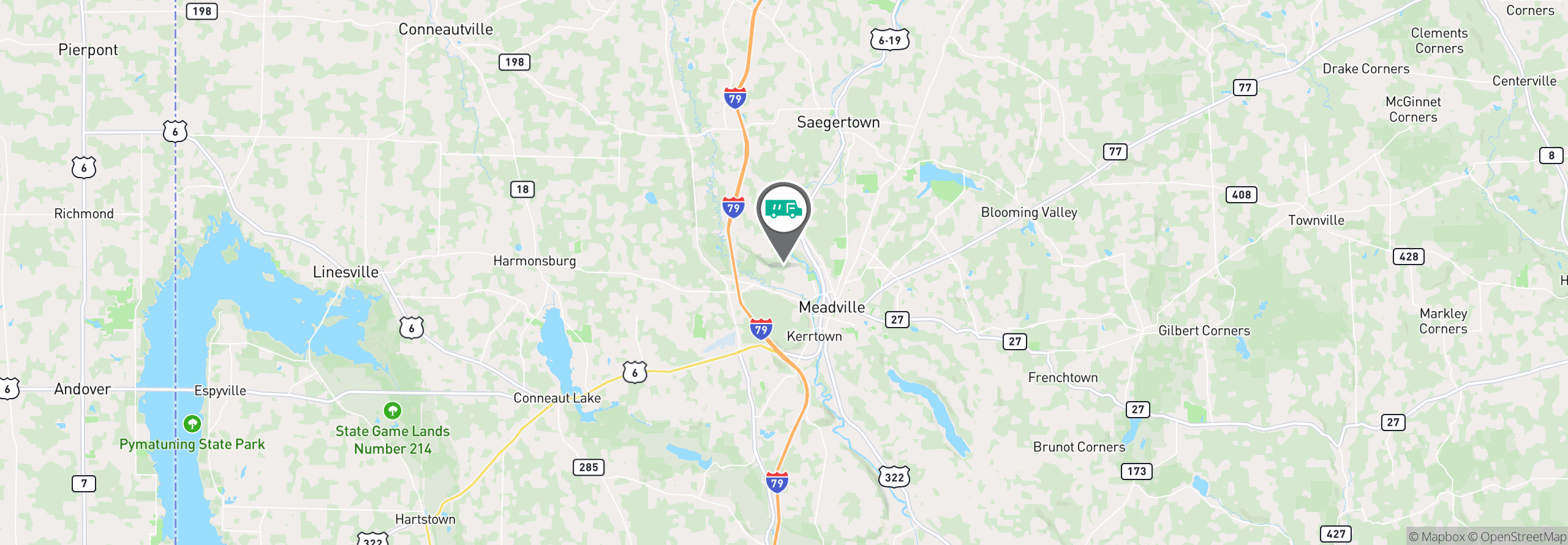 Map Image For meadville pa uniforms