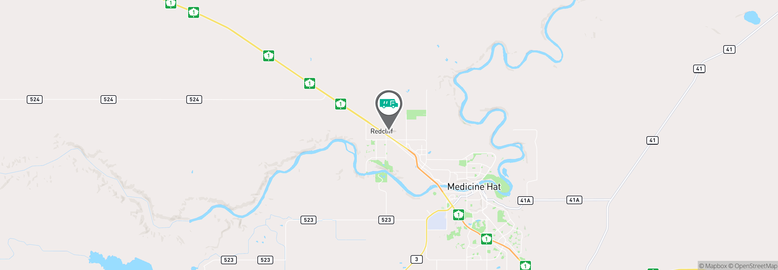 Map Image For medicine hat ab uniforms