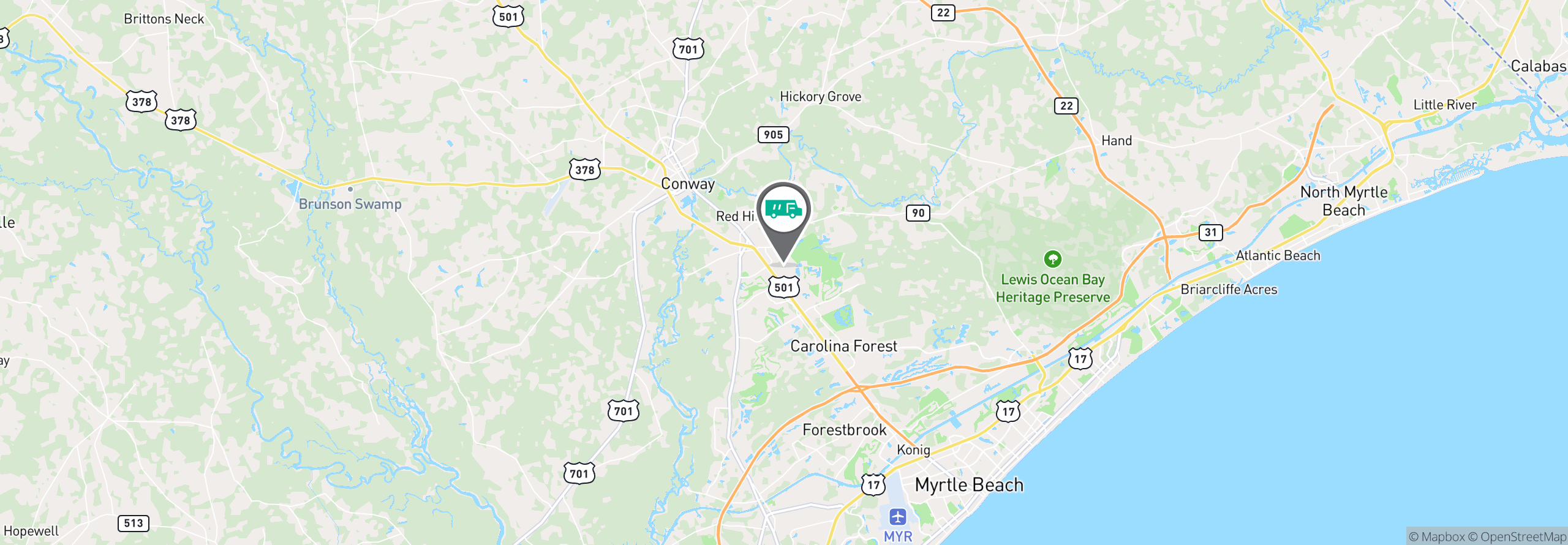 Map Image For myrtle beach sc uniforms