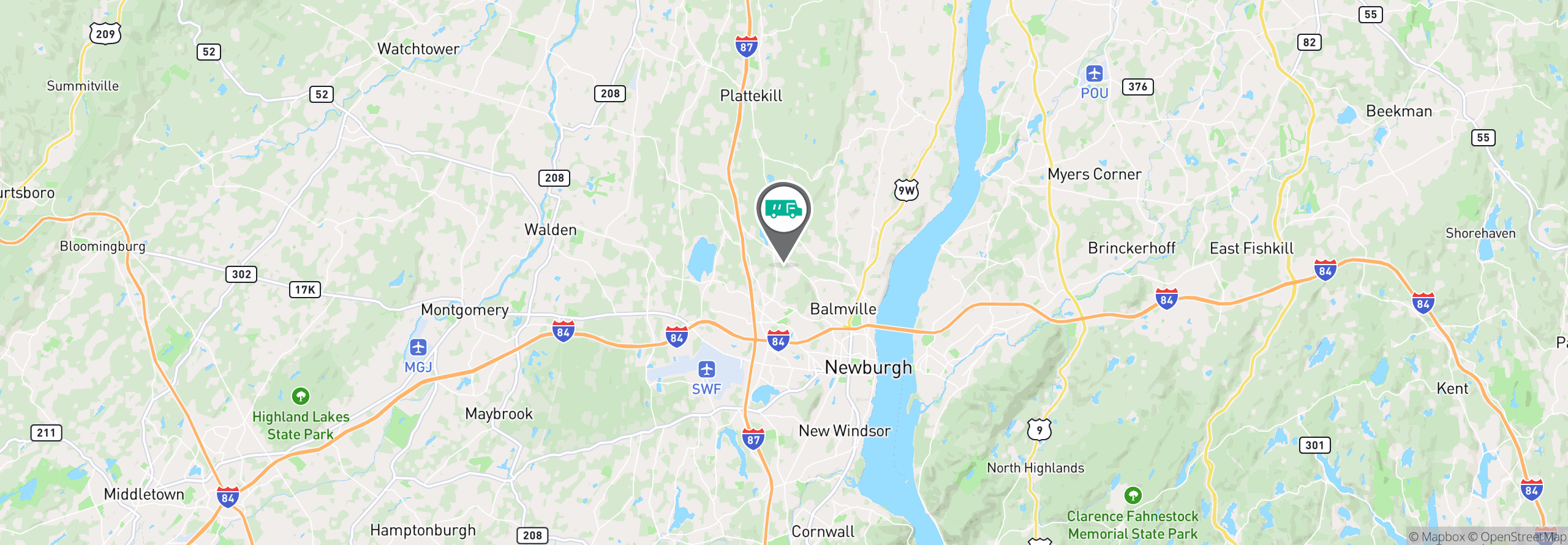 Map Image For newburgh ny facility services