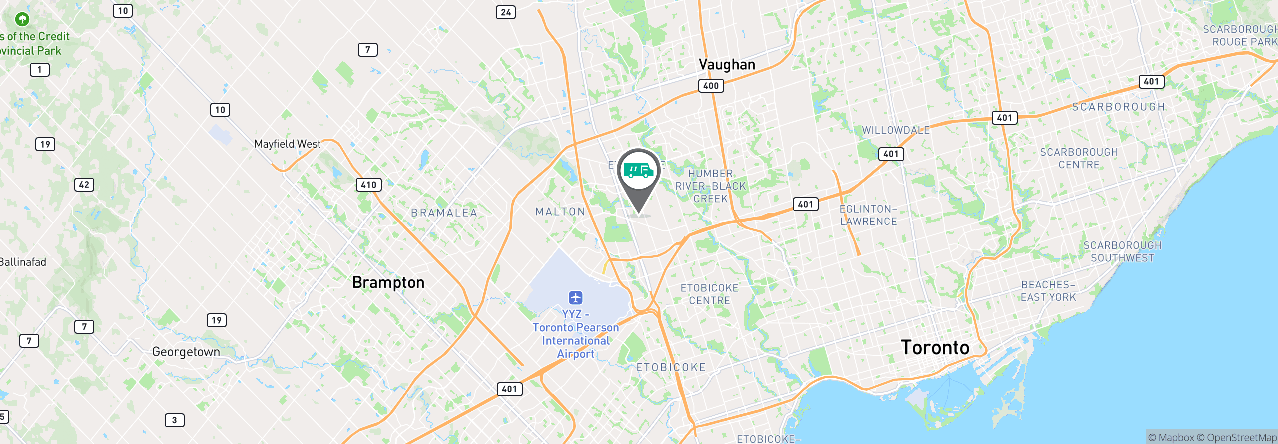 Map Image For north toronto on facility services