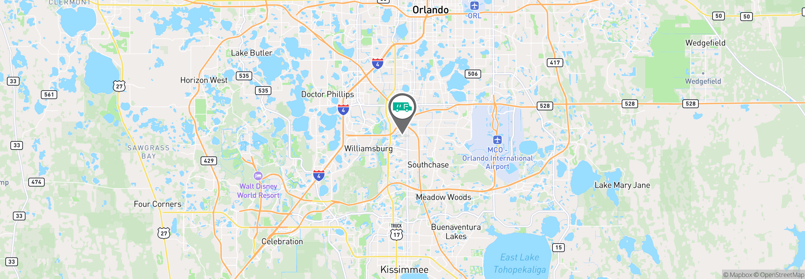 Map Image For orlando fl facility services