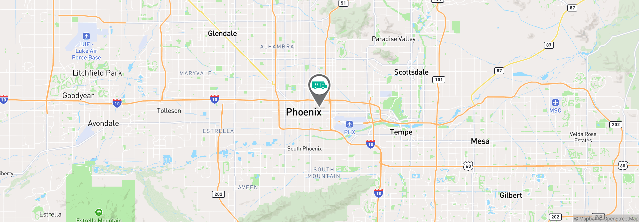 Map Image For phoenix az uniforms