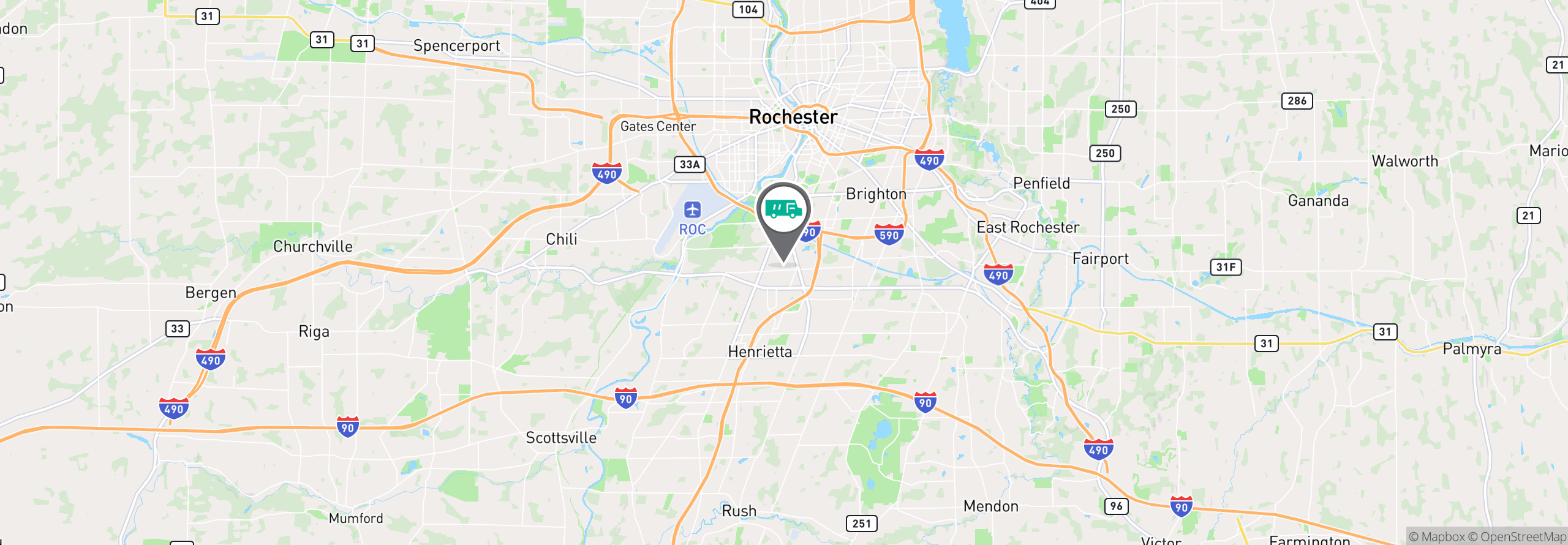 Map Image For rochester ny facility services