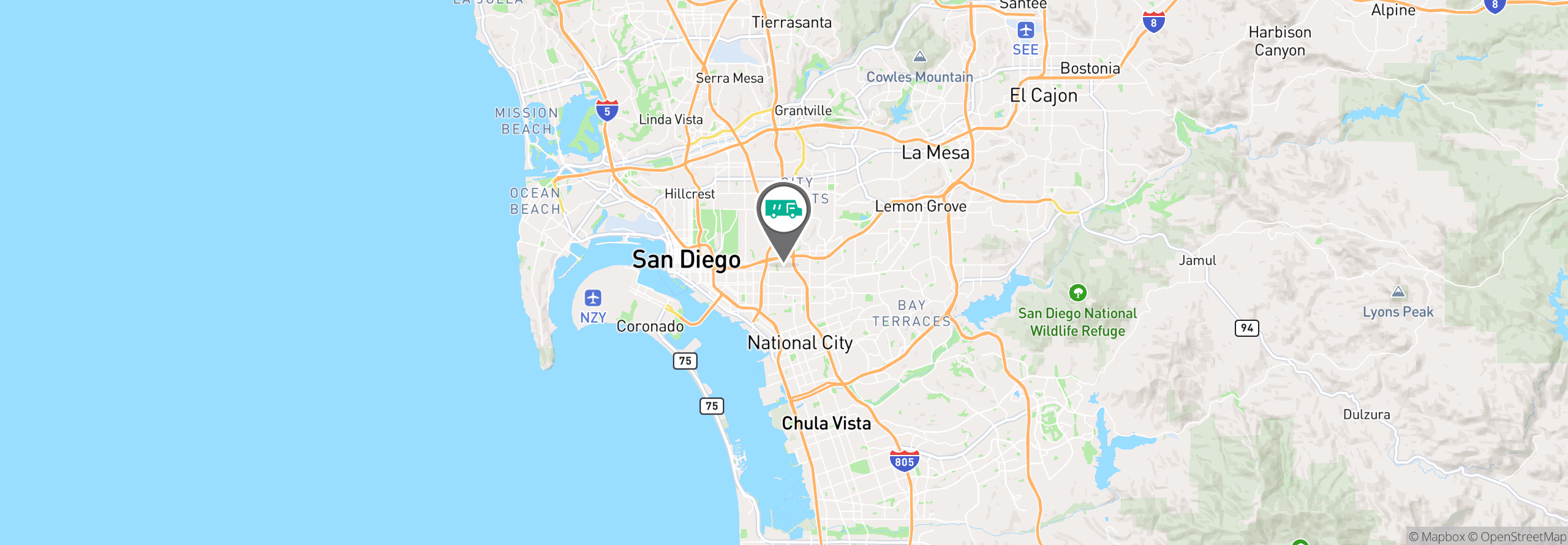 Map Image For san diego ca facility services