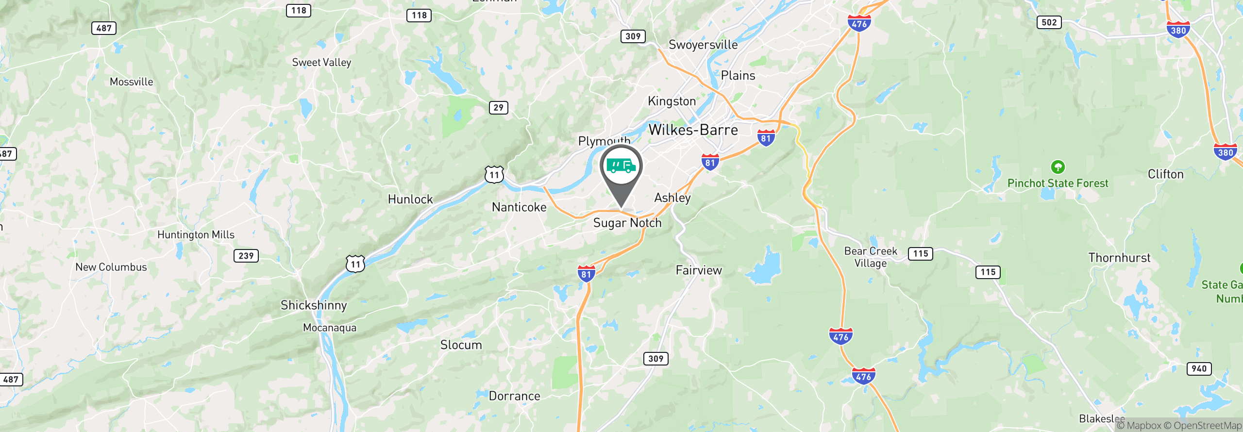 Map Image For scranton pa uniforms