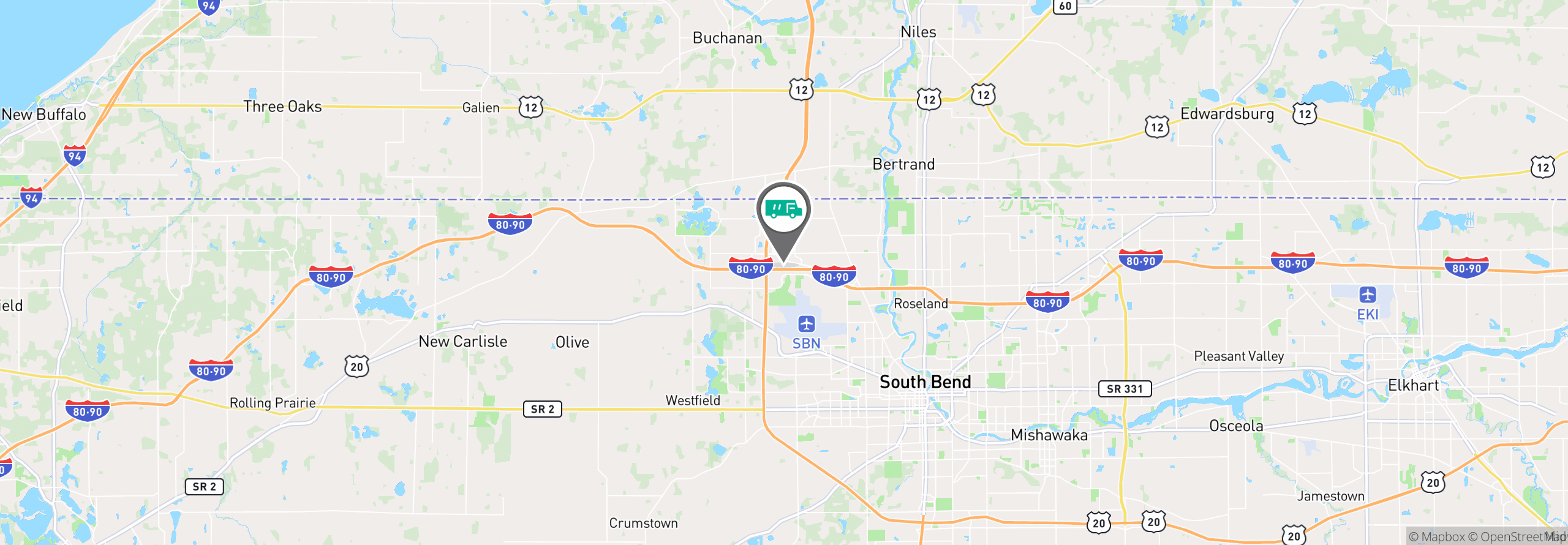 Map Image For south bend in facility services