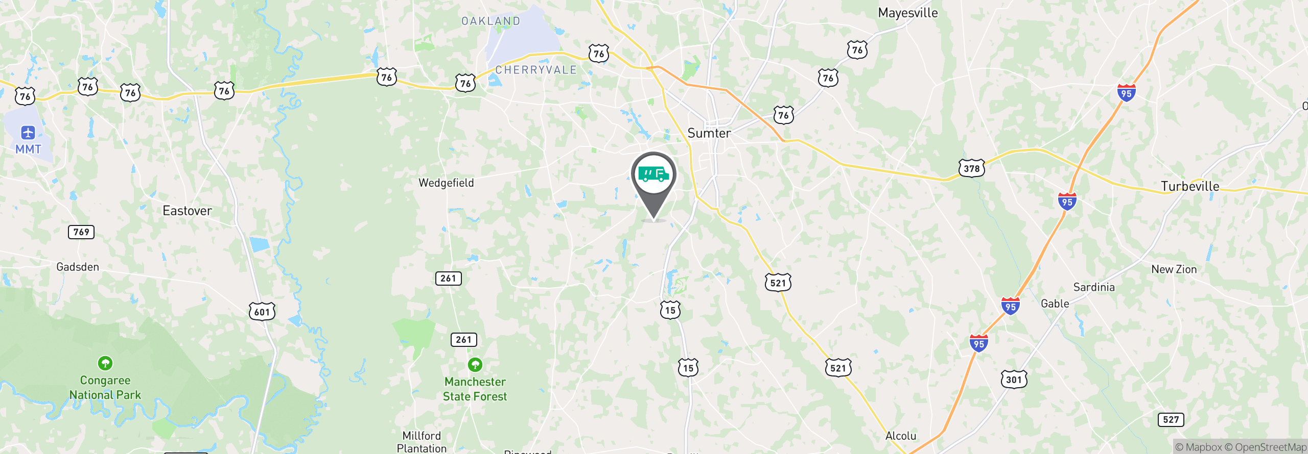 Map Image For sumter sc facility services