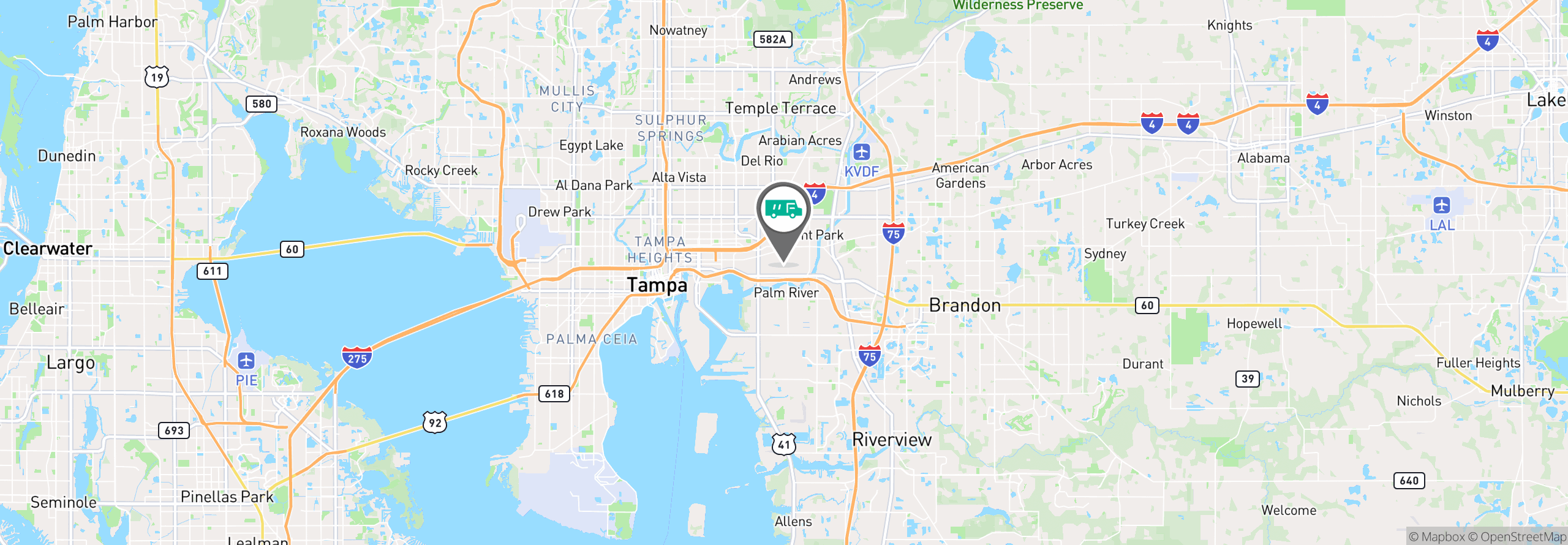 Map Image For tampa fl uniforms