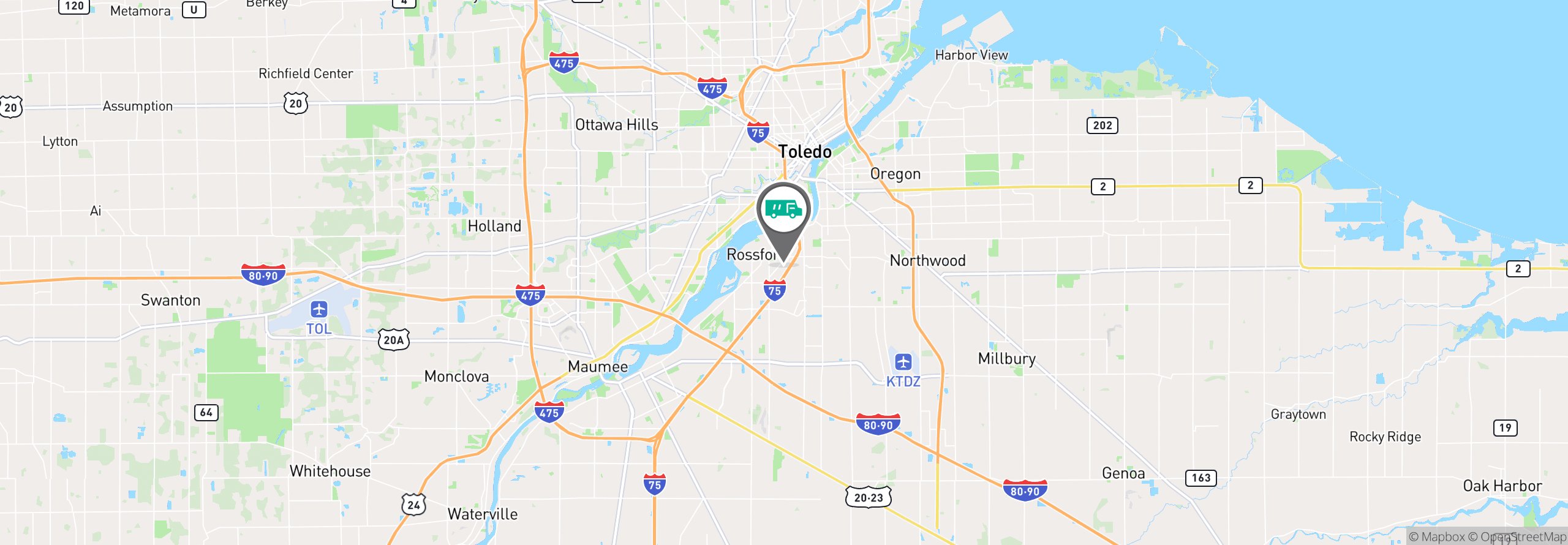 Map Image For toledo oh uniforms