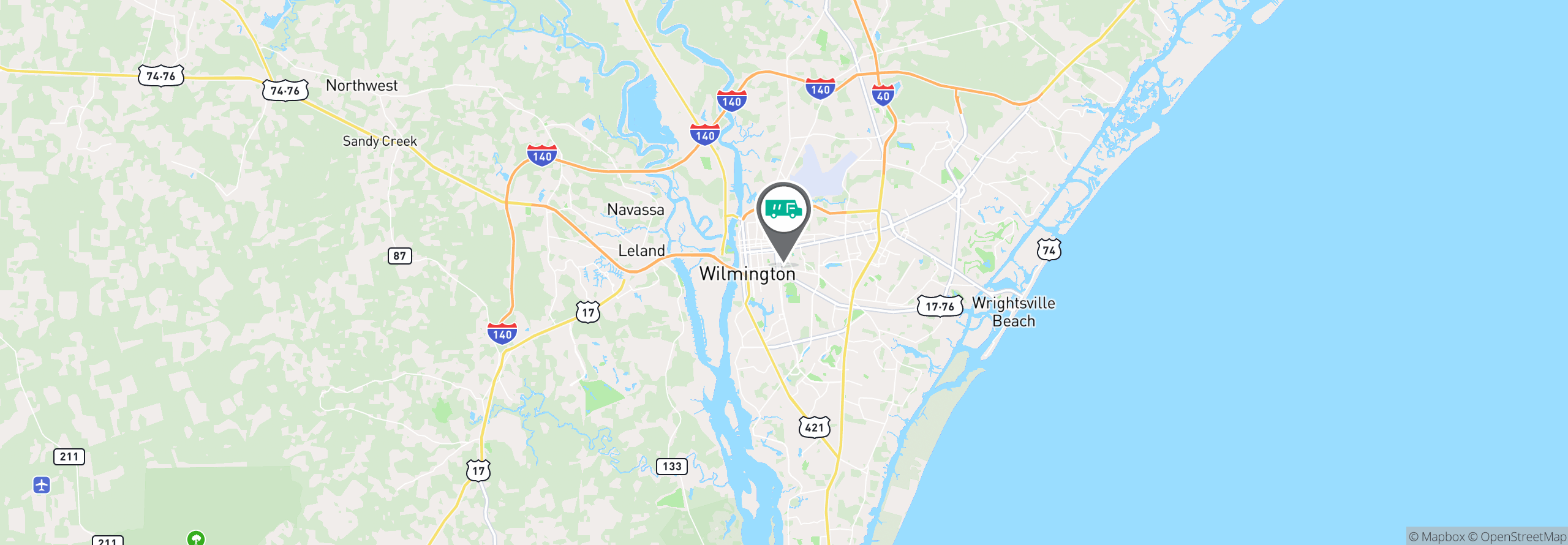 Map Image For wilmington nc facility services