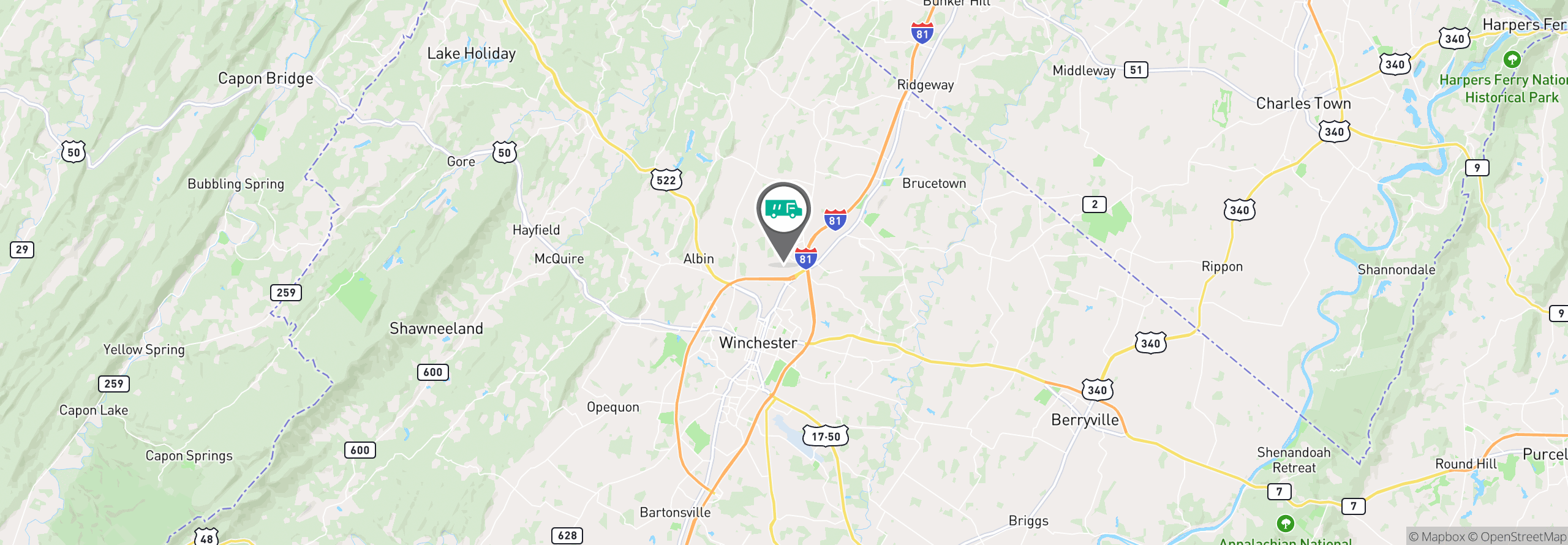Map Image For winchester va uniforms