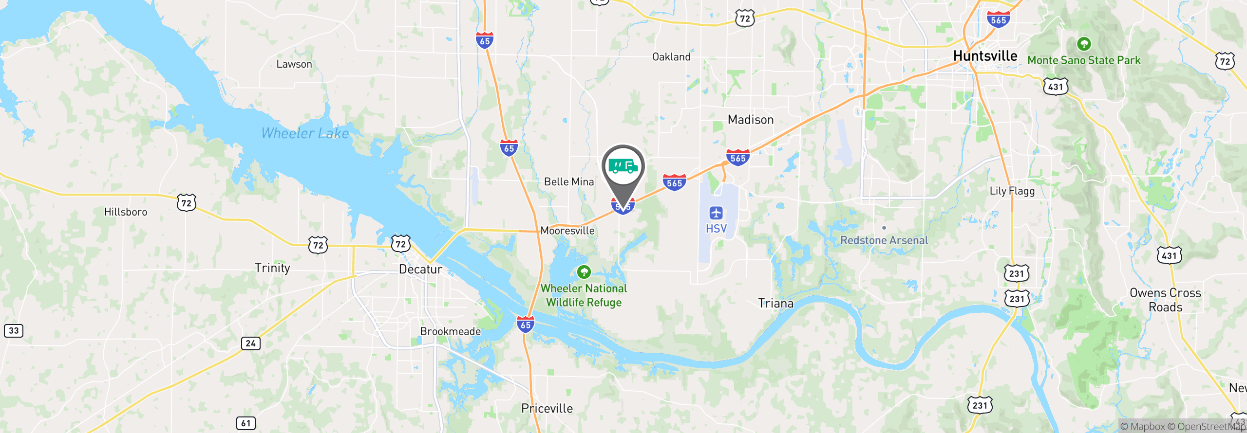 Map Image For huntsville al facility services