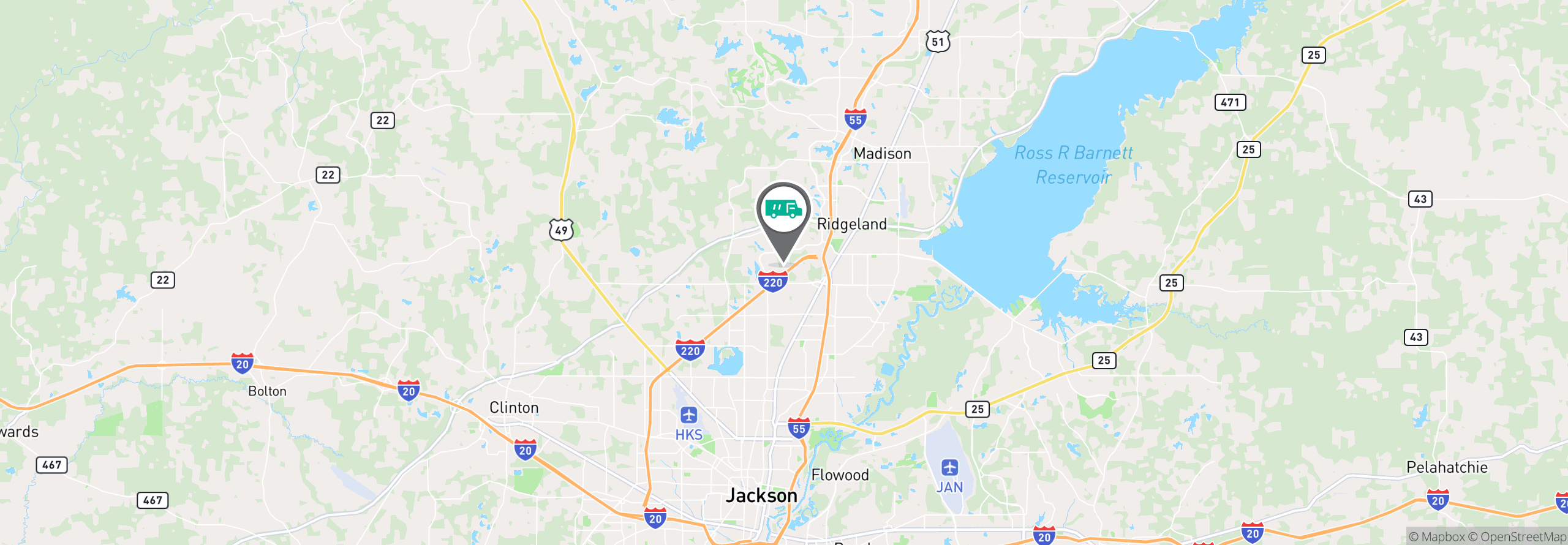 Map Image For jackson ms facility services