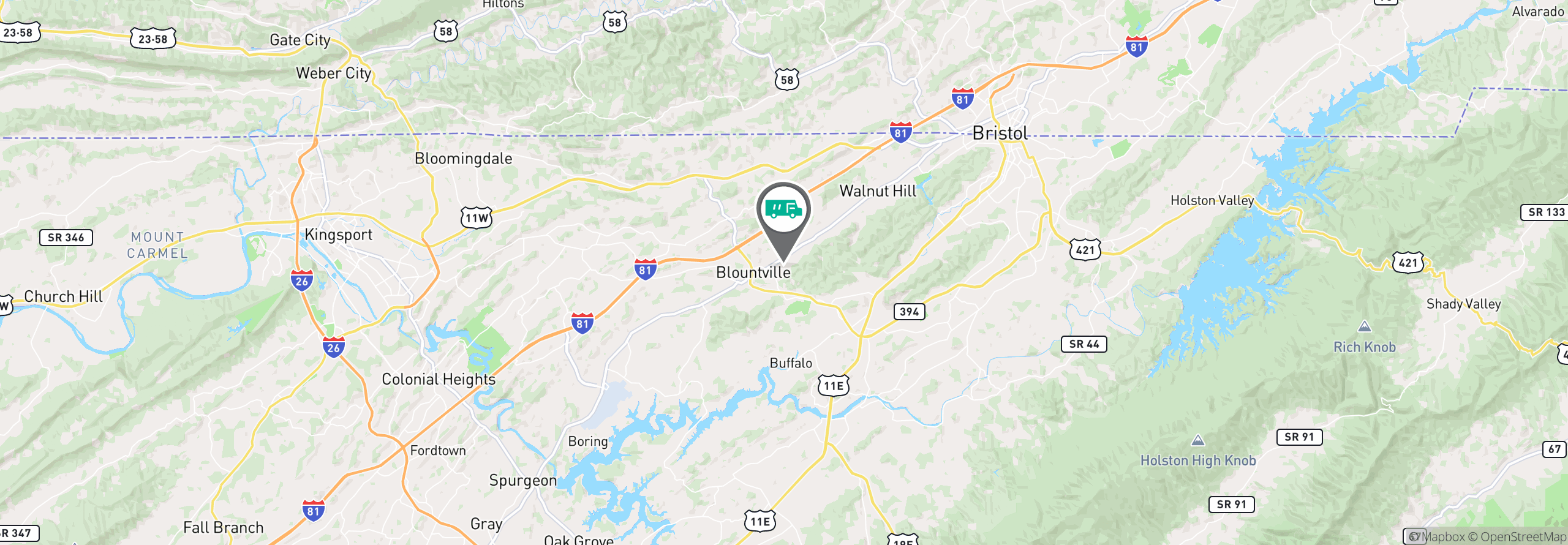 Map Image For blountville tn facility services